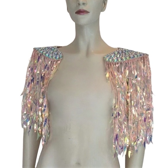 🖤 Neo-Gothic Oracle Iridescent Shoulder Cape – Statement Festival Accessory - Picture 2 of 11